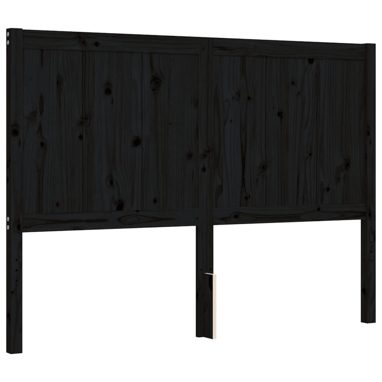 Bedframe met hoofdbord massief hout zwart 4FT Small Double