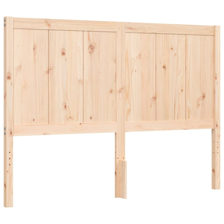 Bedframe met hoofdbord massief hout 140x190 cm