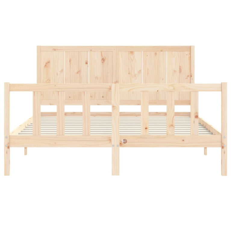Bedframe met hoofdbord massief hout 5 FT King Size