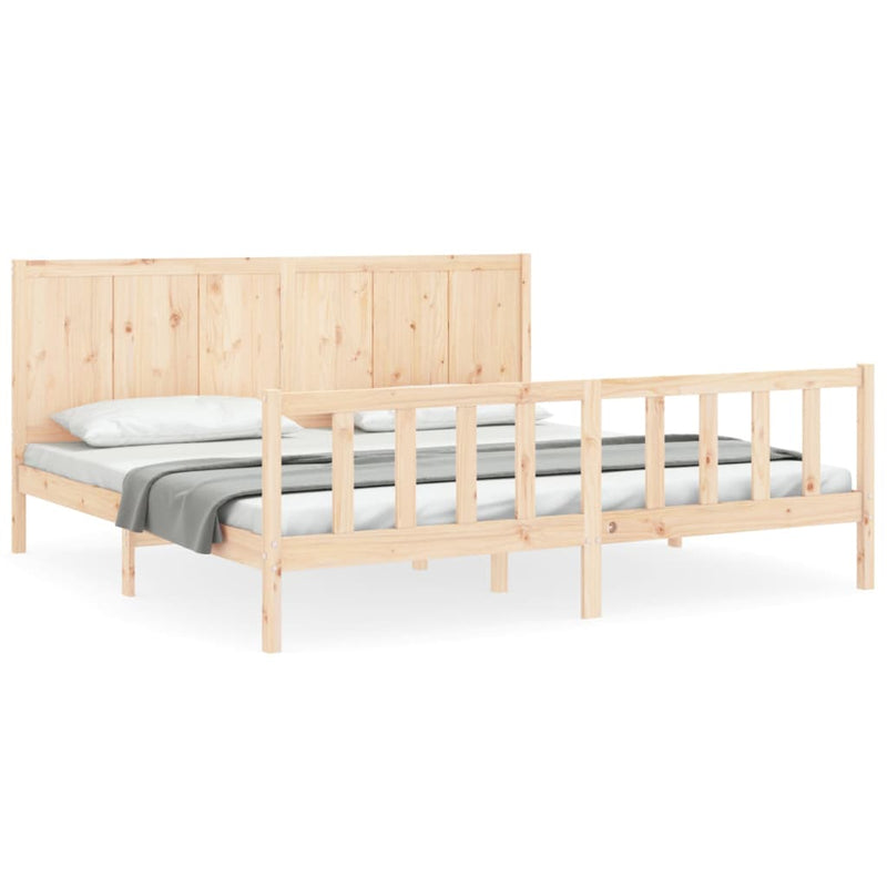Bedframe met hoofdbord massief hout 6 FT Super King Size