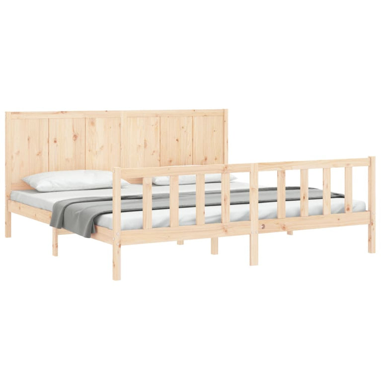 Bedframe met hoofdbord massief hout 6 FT Super King Size