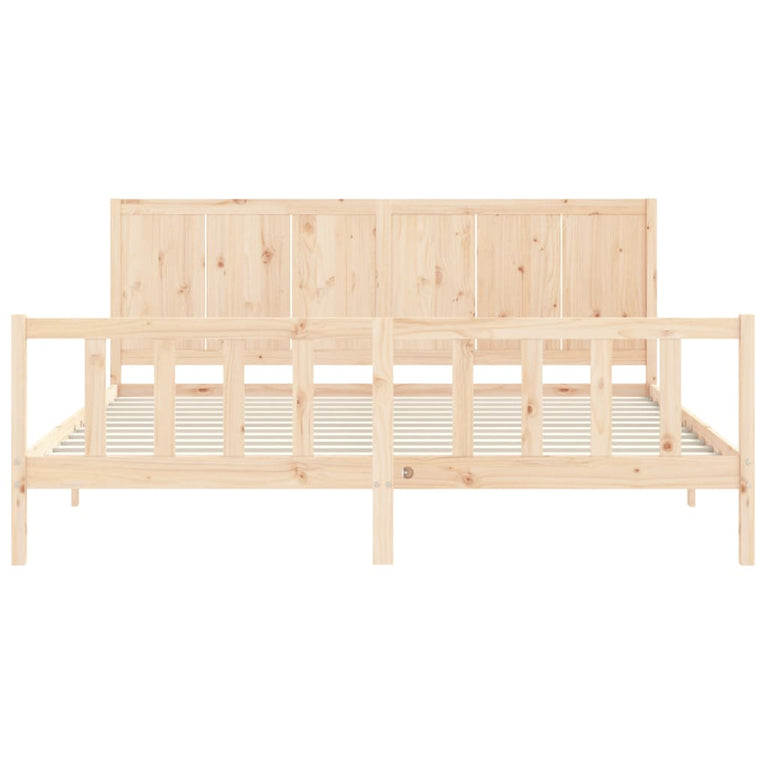 Bedframe met hoofdbord massief hout 6 FT Super King Size
