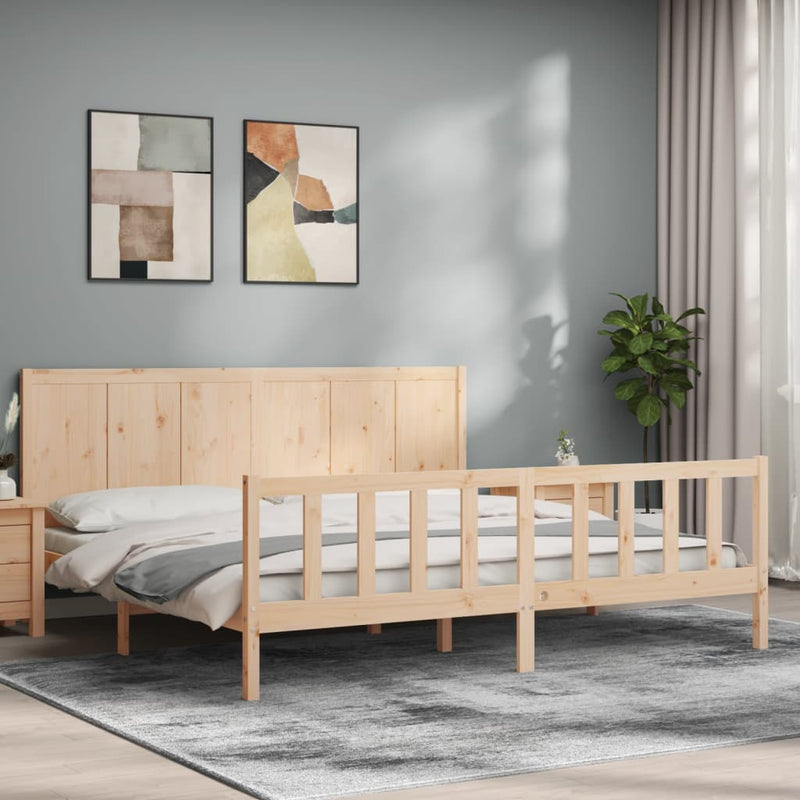 Bedframe met hoofdbord massief hout 6 FT Super King Size