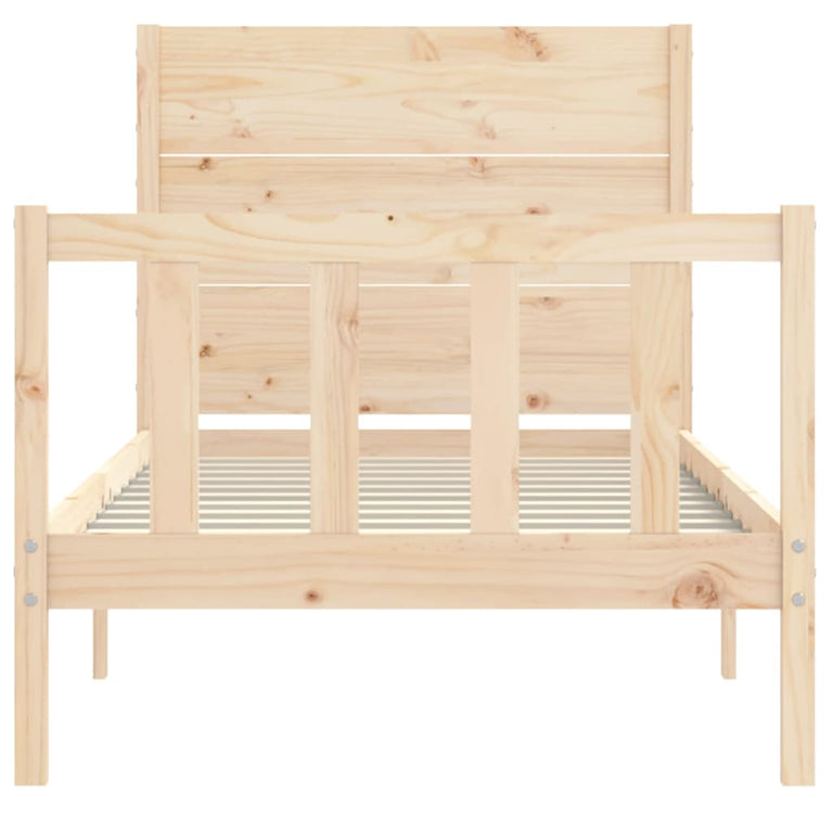 Bedframe met hoofdbord massief hout 2FT6 Small Single