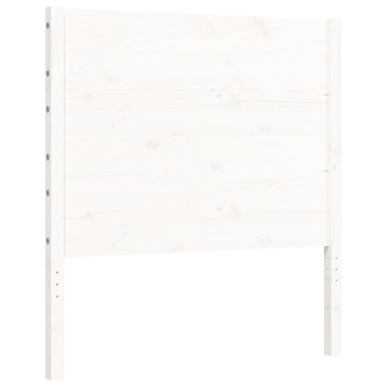 Bedframe met hoofdbord massief hout wit 2FT6 Small Single