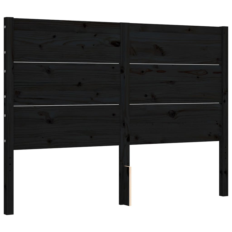 Bedframe met hoofdbord massief hout zwart 4FT Small Double
