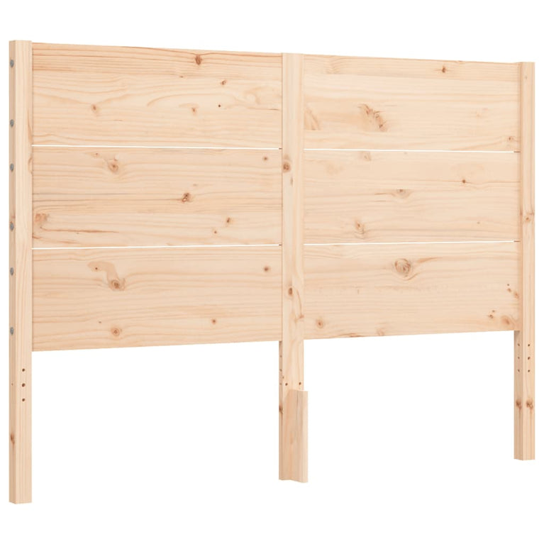 Bedframe met hoofdbord massief hout 140x190 cm