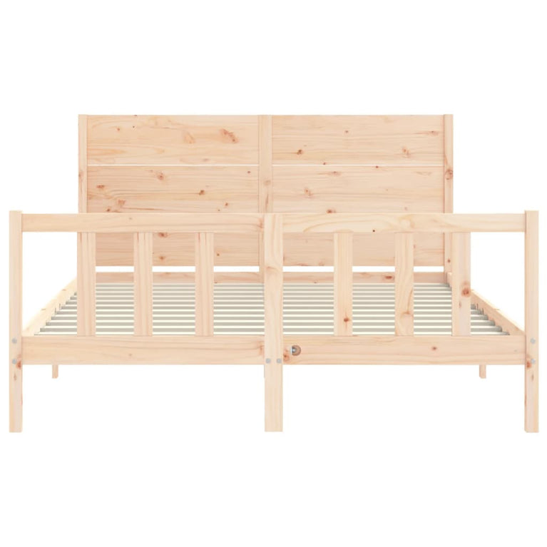 Bedframe met hoofdbord massief hout 5 FT King Size