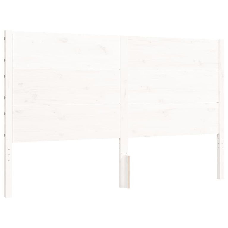 Bedframe met hoofdbord massief hout wit 5 FT King Size