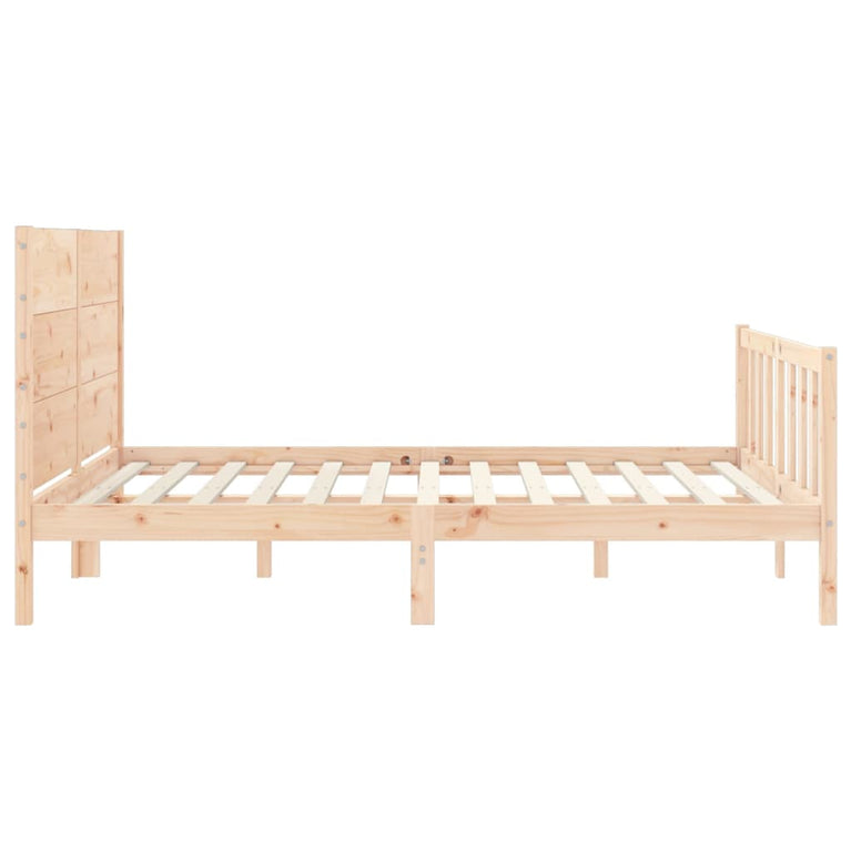 Bedframe met hoofdbord massief hout 160x200 cm