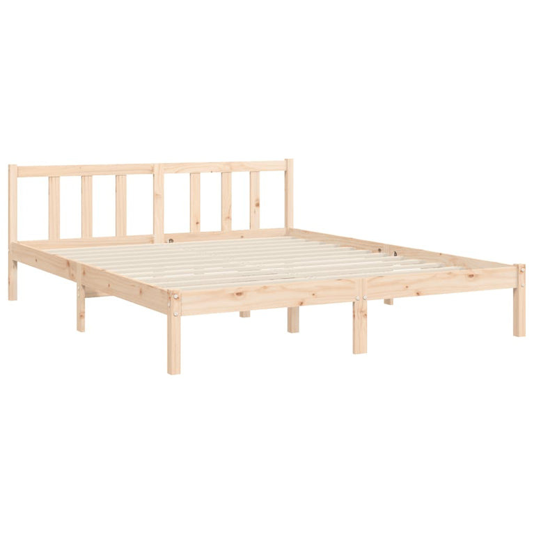 Bedframe met hoofdbord massief hout 160x200 cm