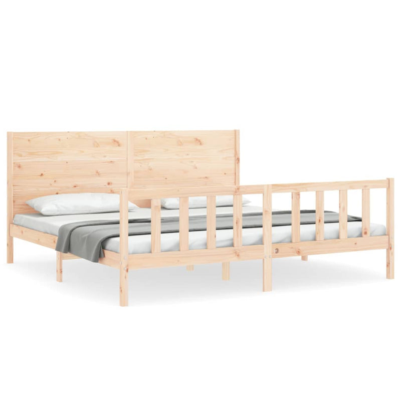 Bedframe met hoofdbord massief hout 6FT Super King