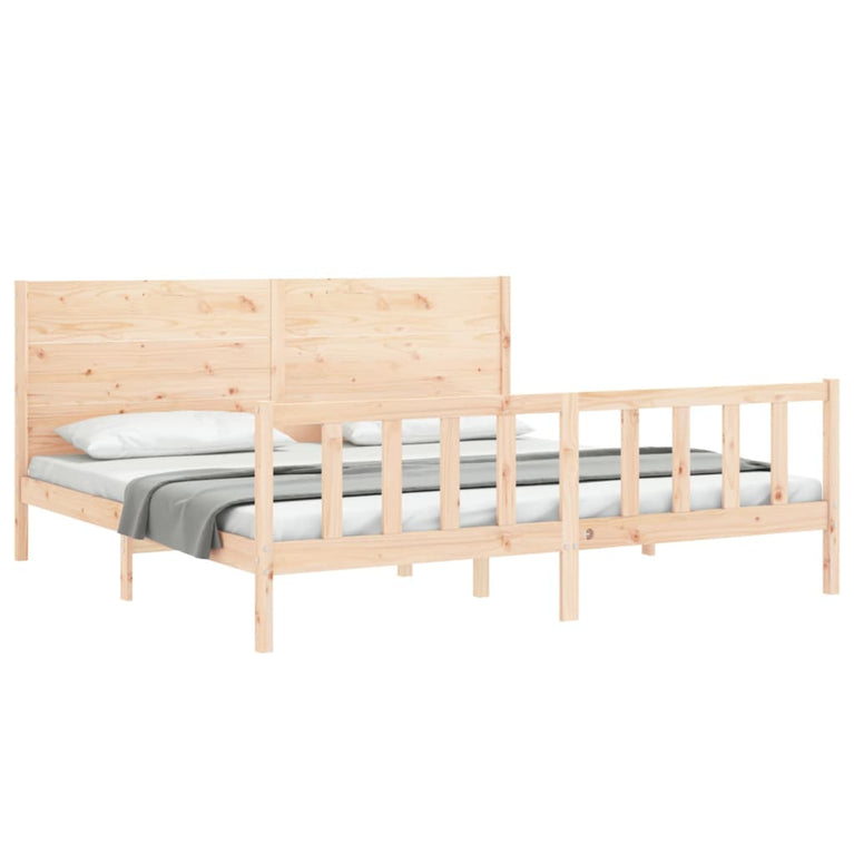 Bedframe met hoofdbord massief hout 6FT Super King