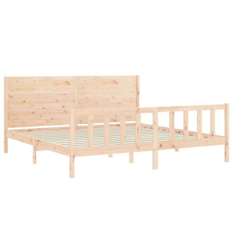 Bedframe met hoofdbord massief hout 6FT Super King