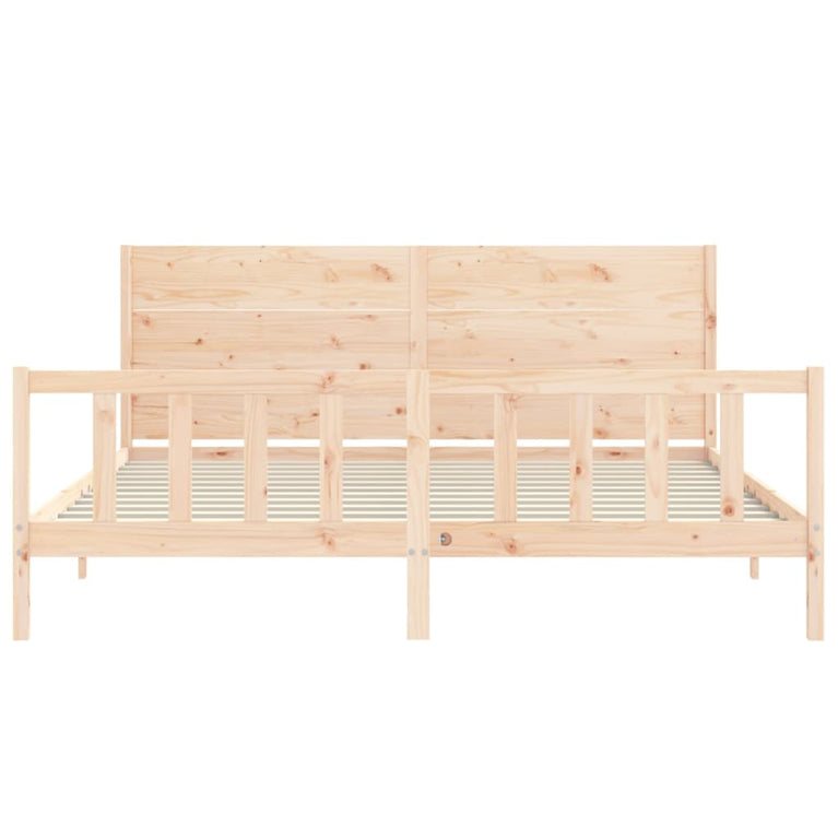 Bedframe met hoofdbord massief hout 6FT Super King