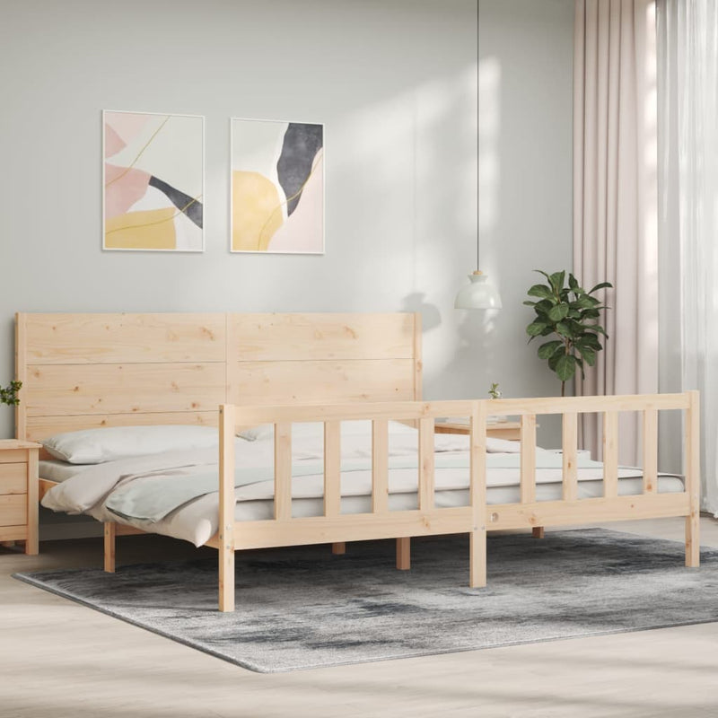 Bedframe met hoofdbord massief hout 6FT Super King