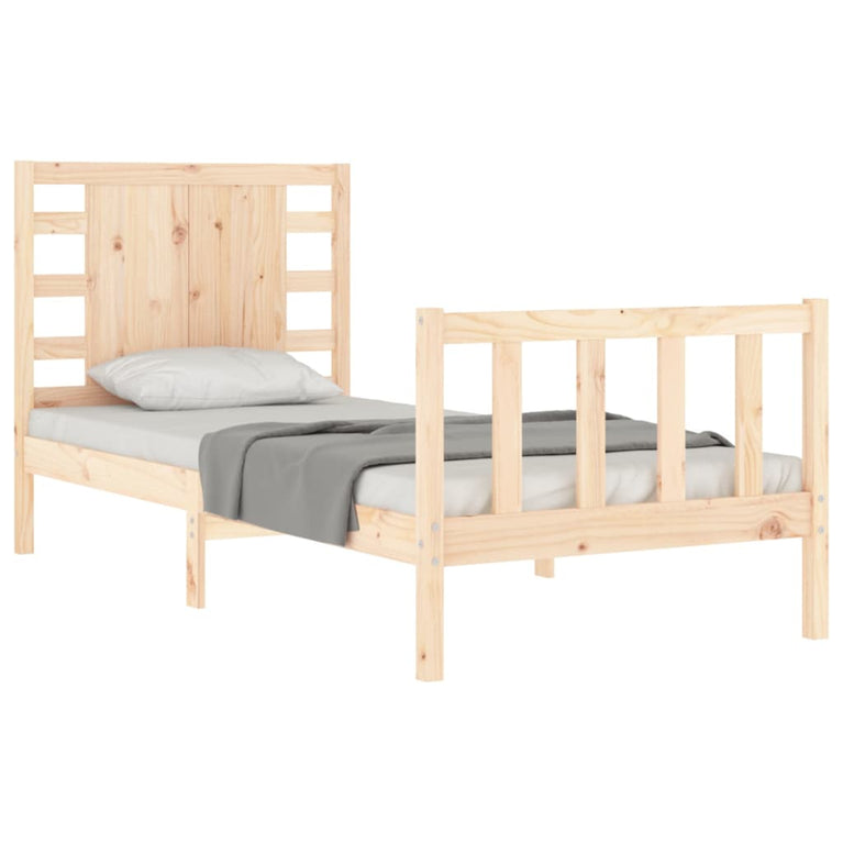 Bedframe met hoofdbord massief hout 2FT6 Small Single