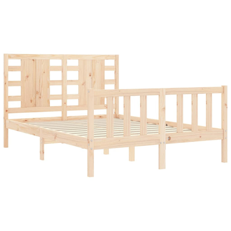 Bedframe met hoofdbord massief hout 4FT Small Double