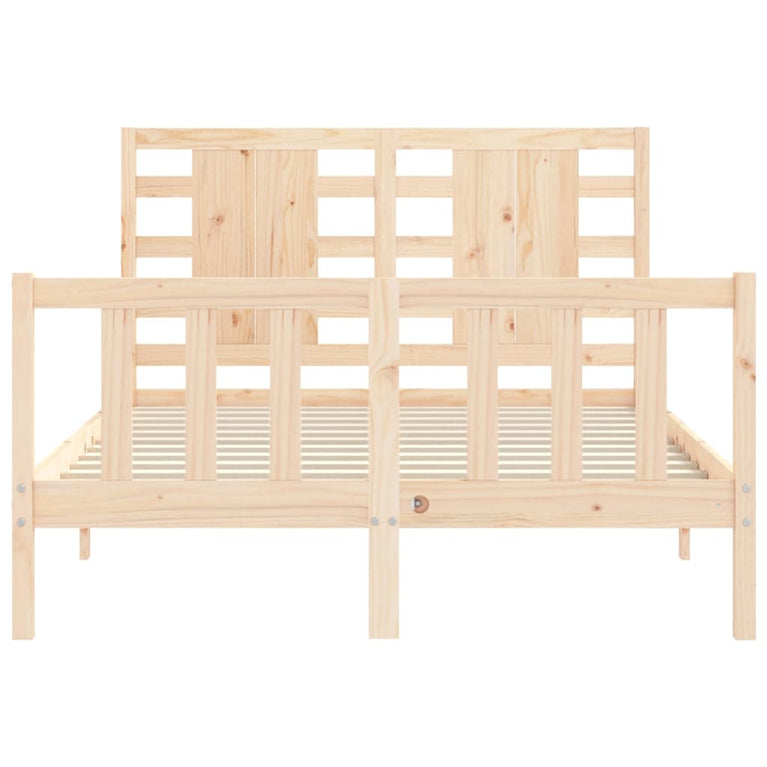 Bedframe met hoofdbord massief hout 4FT Small Double