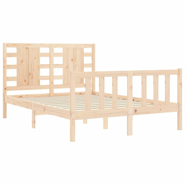 Bedframe met hoofdbord massief hout 4FT6 Double