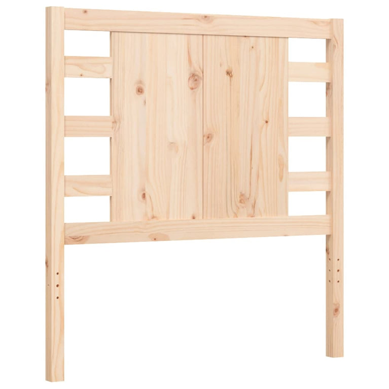 Bedframe met hoofdbord massief hout 90x200 cm