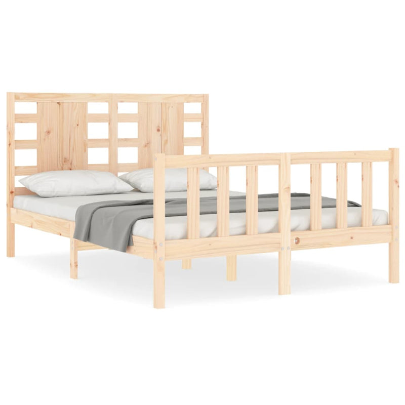 Bedframe met hoofdbord massief hout 120x200 cm