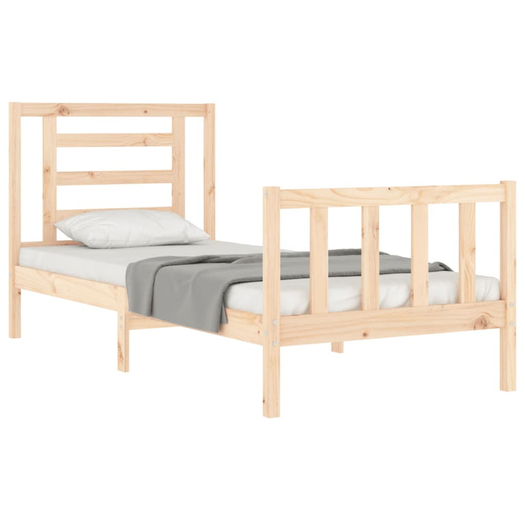 Bedframe met hoofdbord massief hout 2FT6 Small Single