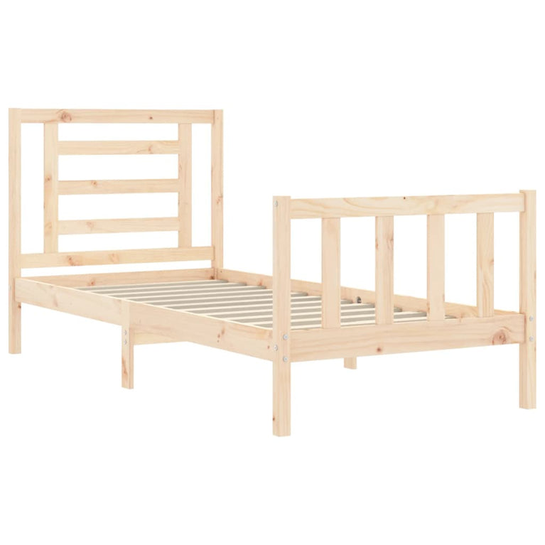 Bedframe met hoofdbord massief hout 2FT6 Small Single