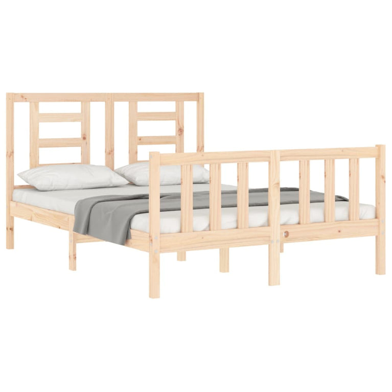 Bedframe met hoofdbord massief hout 4FT Small Double