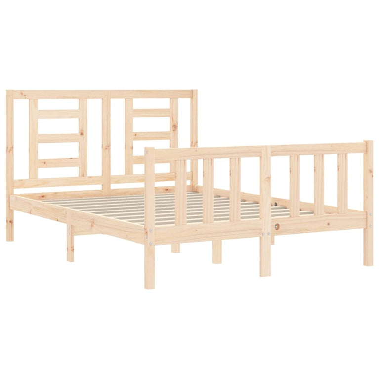 Bedframe met hoofdbord massief hout 4FT Small Double