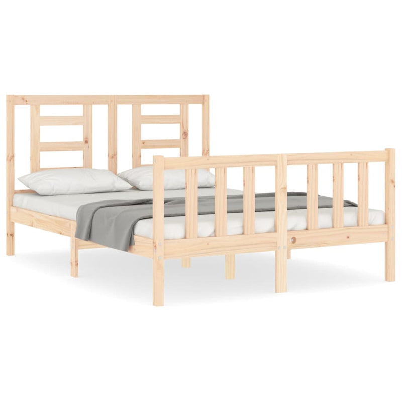 Bedframe met hoofdbord massief hout 140x200 cm
