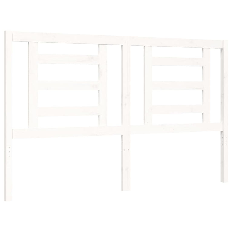 Bedframe met hoofdbord massief hout wit 5 FT King Size