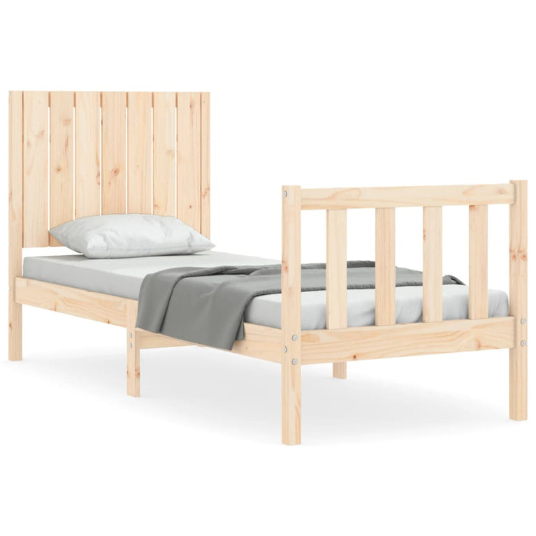 Bedframe met hoofdbord massief hout 2FT6 Small Single