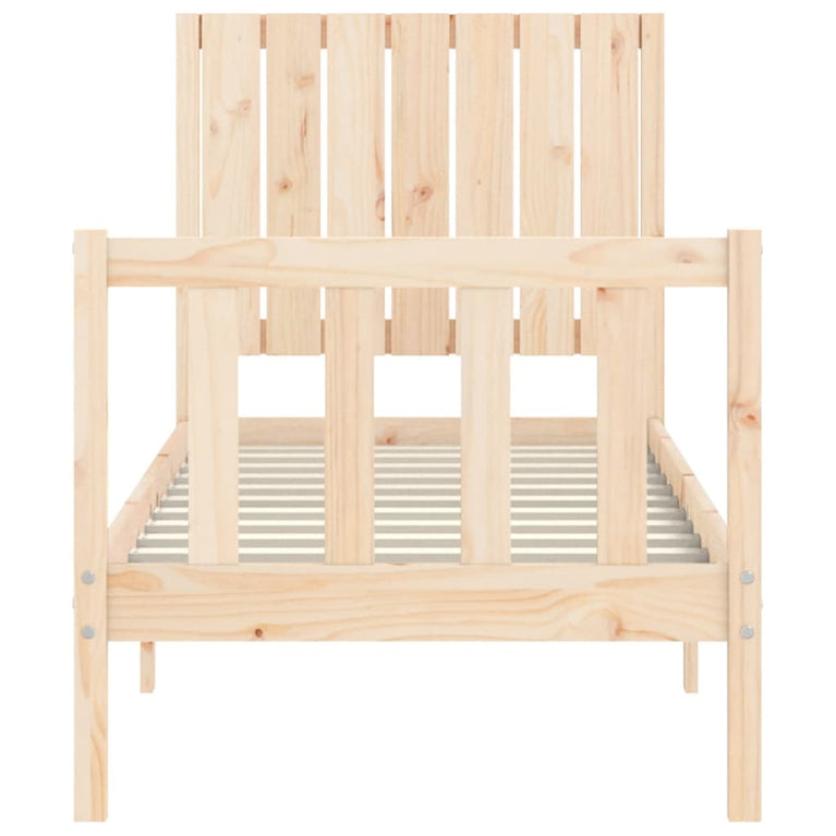 Bedframe met hoofdbord massief hout 2FT6 Small Single