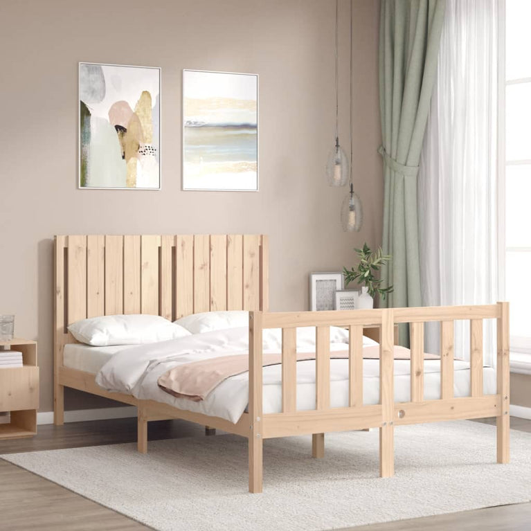 Bedframe met hoofdbord massief hout 4FT Small Double