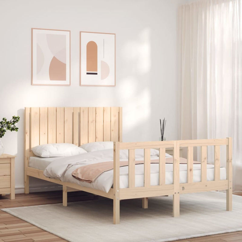 Bedframe met hoofdbord massief hout 4FT Small Double