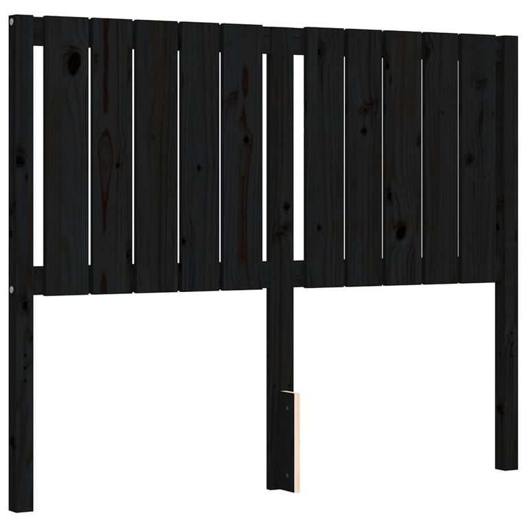 Bedframe met hoofdbord massief hout zwart 4FT Small Double