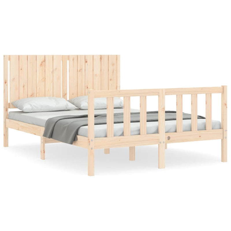 Bedframe met hoofdbord massief hout 4FT6 Double