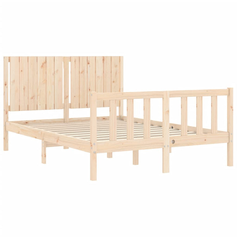 Bedframe met hoofdbord massief hout 4FT6 Double