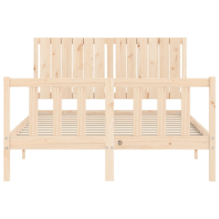 Bedframe met hoofdbord massief hout 4FT6 Double