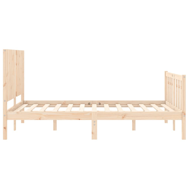 Bedframe met hoofdbord massief hout 4FT6 Double