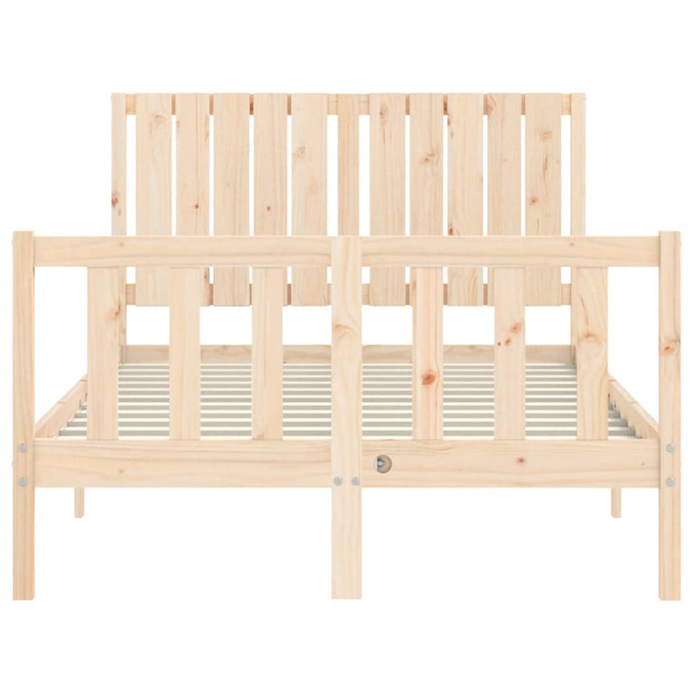 Bedframe met hoofdbord massief hout 120x200 cm