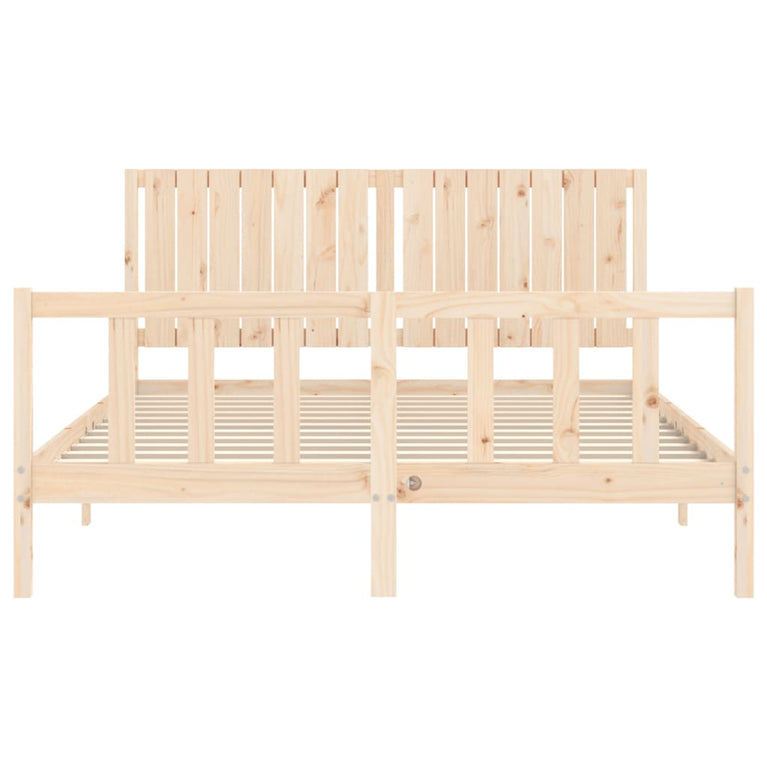 Bedframe met hoofdbord massief hout 5 FT King Size