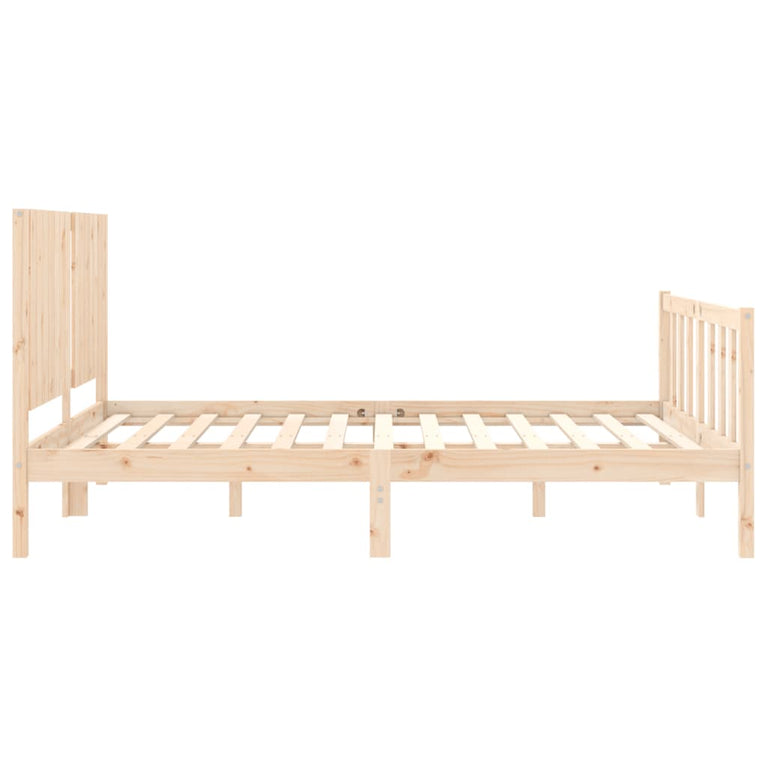 Bedframe met hoofdbord massief hout 5 FT King Size