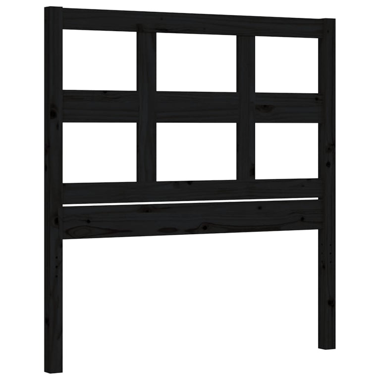 Bedframe met hoofdbord massief hout zwart 2FT6 Small Single