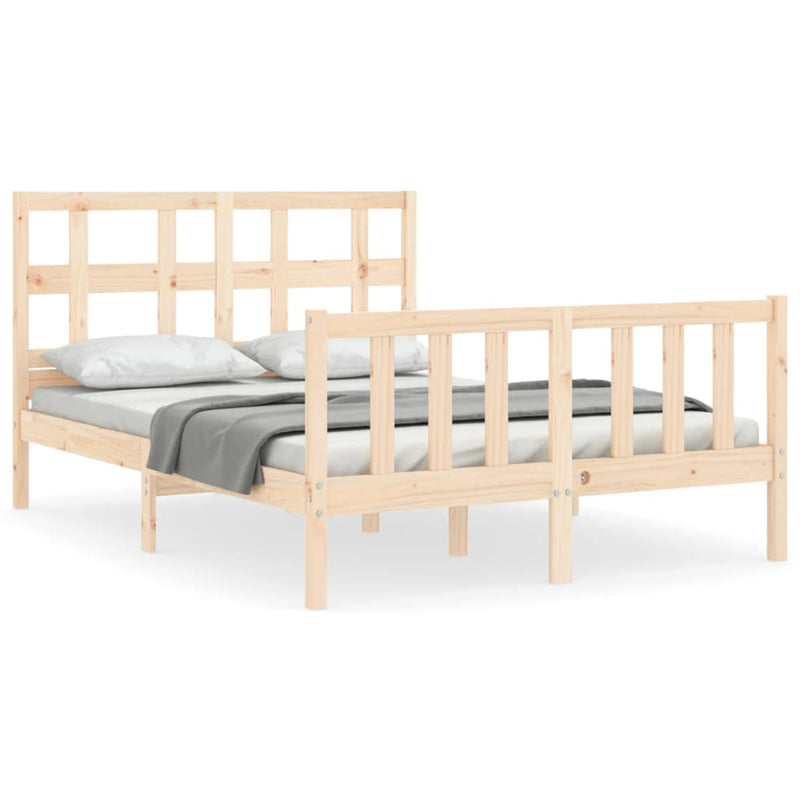 Bedframe met hoofdbord massief hout 4FT Small Double