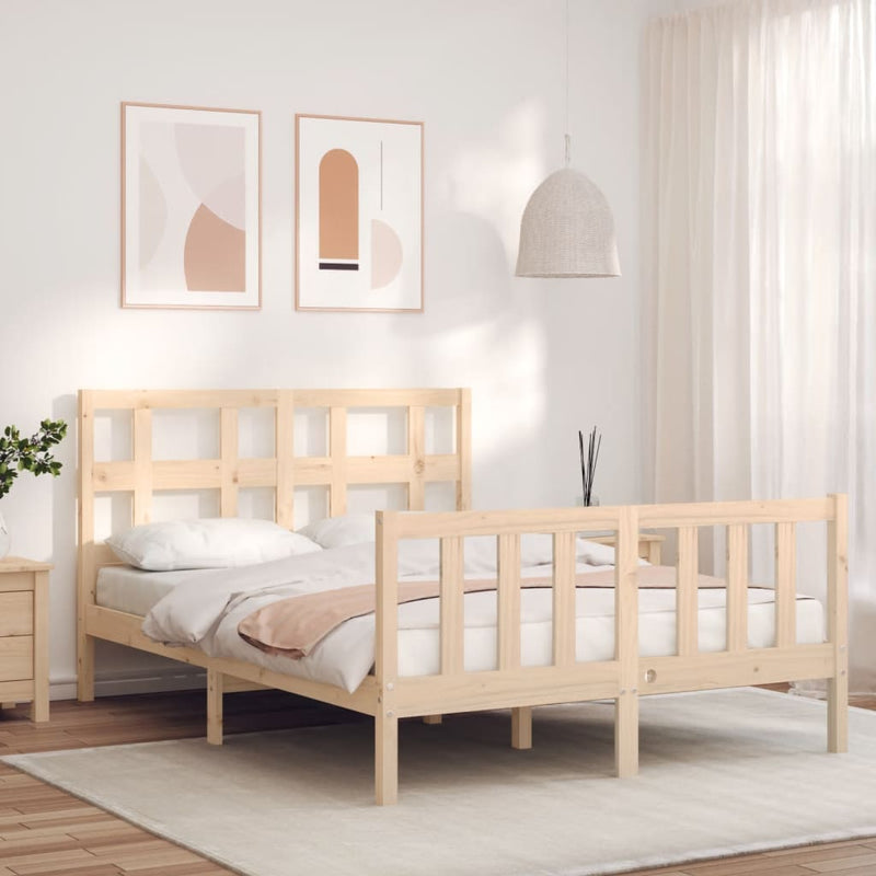 Bedframe met hoofdbord massief hout 4FT Small Double