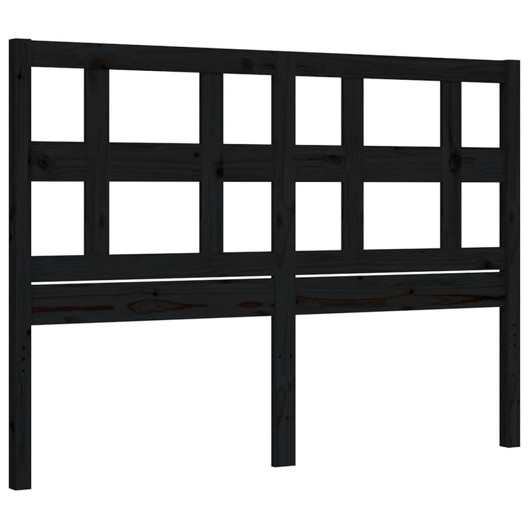Bedframe met hoofdbord massief hout zwart 4FT Small Double