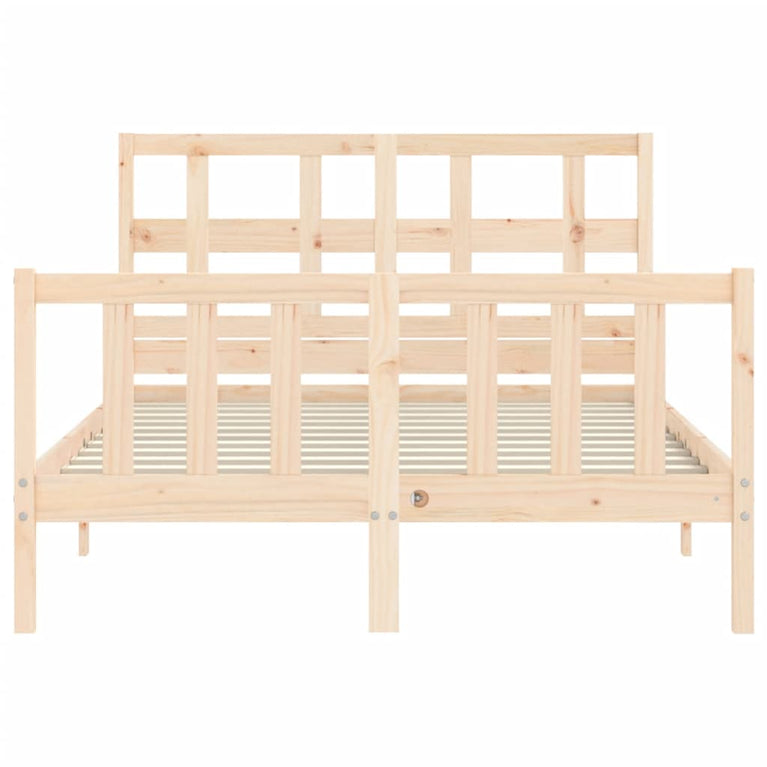 Bedframe met hoofdbord massief hout 4FT6 Double