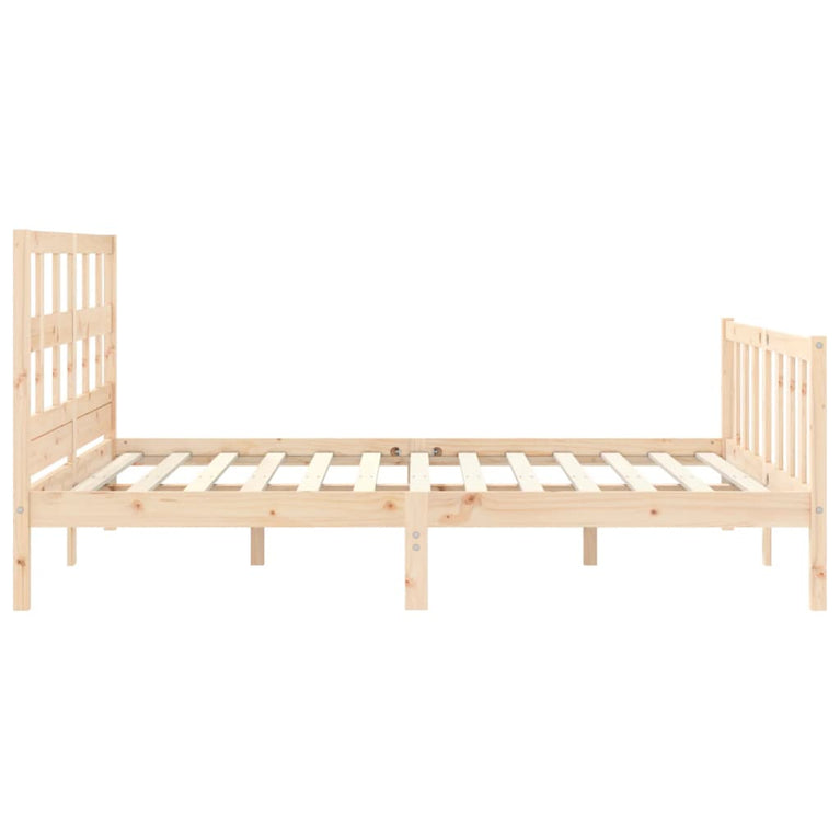 Bedframe met hoofdbord massief hout 160x200 cm